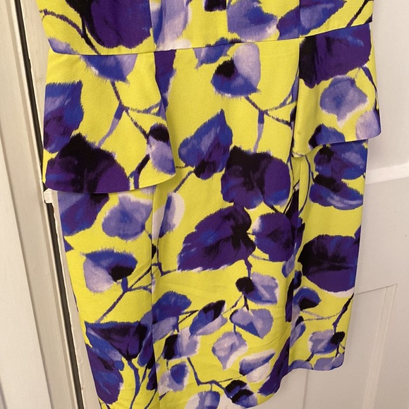 Milly Yellow & Purple Floral Dress - Size 4 - Picture 5 of 8
